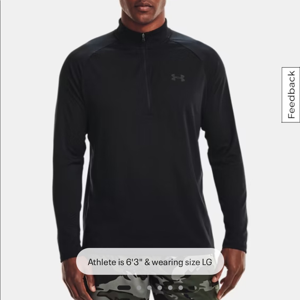 Under Armour Tech 2.0 Long Sleeve Black Half Zip Sz M NWT